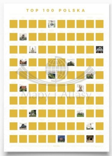 Polska TOP 100 miejsc. Zdrapka - plakat wydawnictwa Naturu