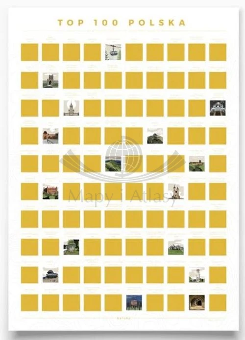 Polska TOP 100 miejsc. Zdrapka - plakat wydawnictwa Naturu