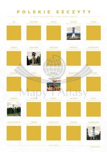 Polskie szczyty TOP 25. Zdrapka - plakat wydawnictwa Naturu