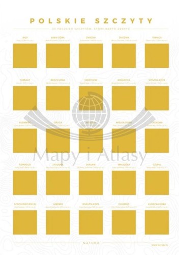 Polskie szczyty TOP 25. Zdrapka - plakat wydawnictwa Naturu