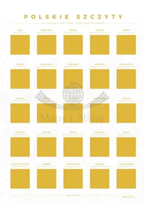 Polskie szczyty TOP 25. Zdrapka - plakat wydawnictwa Naturu