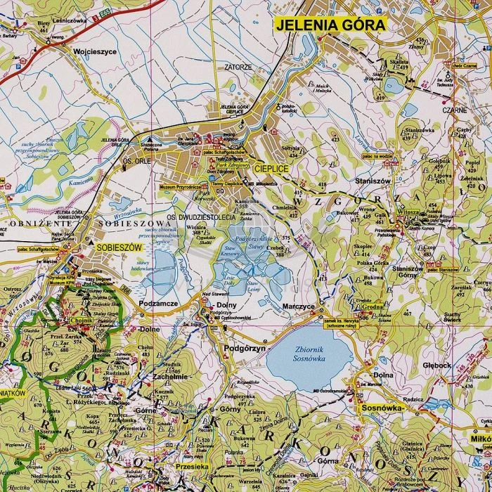 Karkonosze Polskie i Czeskie 1:35 000. Mapa ścienna turystyczna. Fragment 3