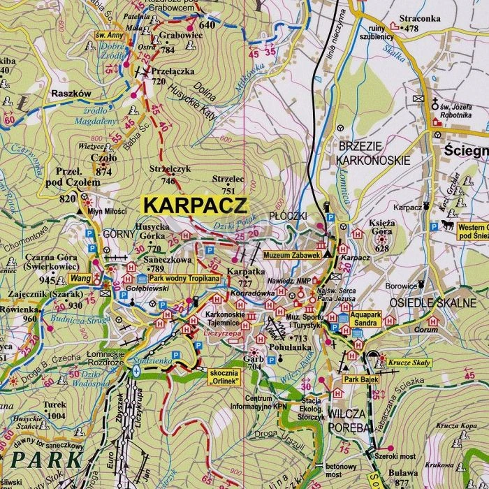Karkonosze Polskie i Czeskie 1:35 000. Mapa ścienna turystyczna. Fragment 5