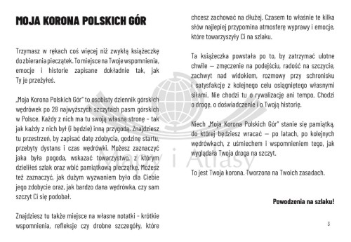 Książeczka "Moja Korona Polskich Gór". Wstęp