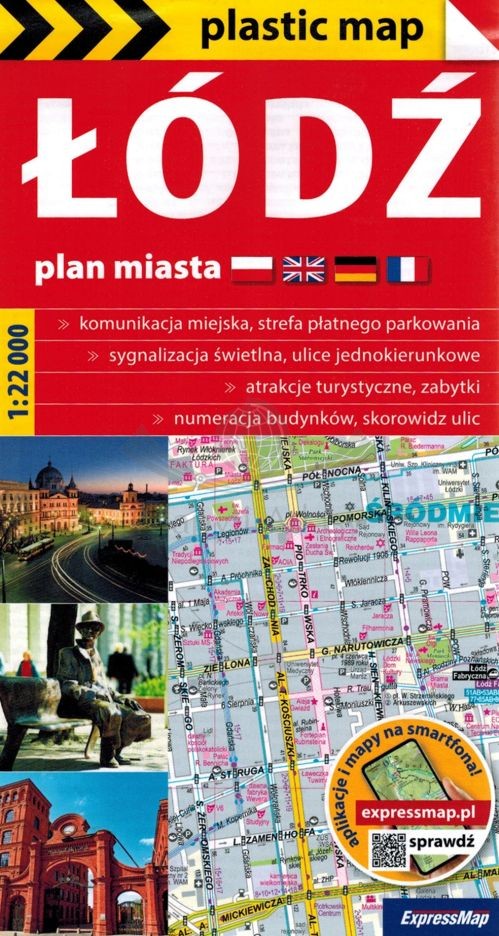 Łódź 1:22 000. Foliowana mapa / Plan miasta. Wyd. 2026. Expressmap