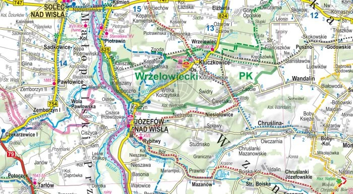 Lubelszczyzna, Roztocze, Polesie. Laminowana mapa samochodowo-turystyczna wydawnictwa ExpressMap. Fragment