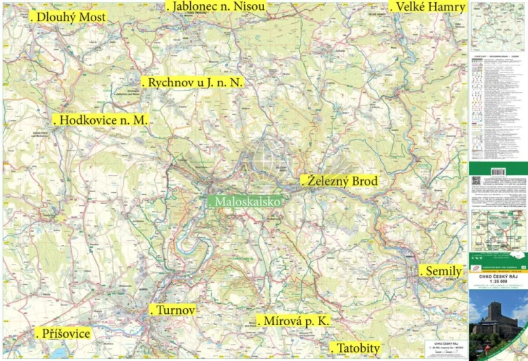 Czeski Raj 1:25 000. Mapa turystyczna 119 wydawnictwa Geodezie On Line. Strona pierwsza