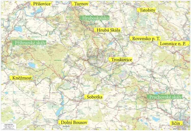 Czeski Raj 1:25 000. Mapa turystyczna 119 wydawnictwa Geodezie On Line. Strona druga