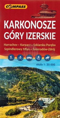 Karkonosze i Góry Izerskie 1:35 000. Mapa turystyczna wydawnictwa Compass. Okładka