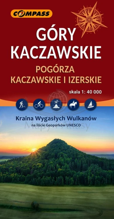 Góry Kaczawskie. Pogórza Kaczawskie i Izerskie 1:40 000. Mapa turystyczna wydawnictwa Compass. Okładka