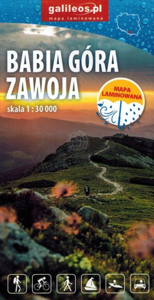 Babia Góra, Zawoja 1:30 000. Babiogórski Park Narodowy. Laminowana mapa turystyczna. Wyd. 2026/2027. Galileos