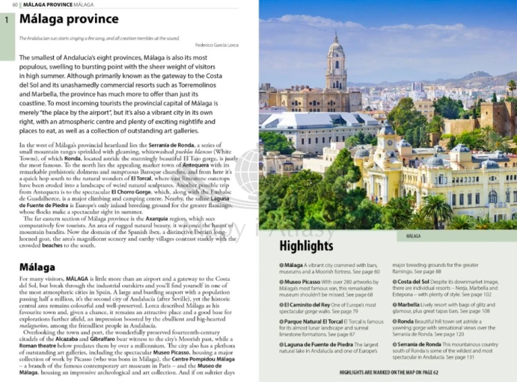 Andaluzja. Przewodnik turystyczny wydawnictwa Rough Guides. Przykładowe strony 3