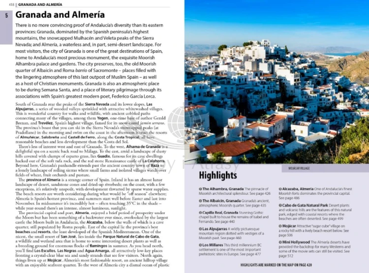 Andaluzja. Przewodnik turystyczny wydawnictwa Rough Guides. Przykładowe strony 4