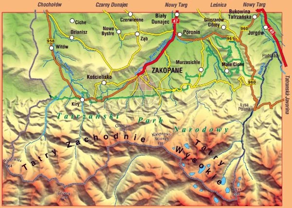 Tatry Polskie 1:30 000. Mapa turystyczna wydawnictwa Compass. Zasięg