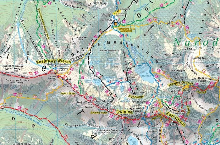 Tatry Polskie 1:30 000. Mapa turystyczna wydawnictwa Compass. Fragment 1