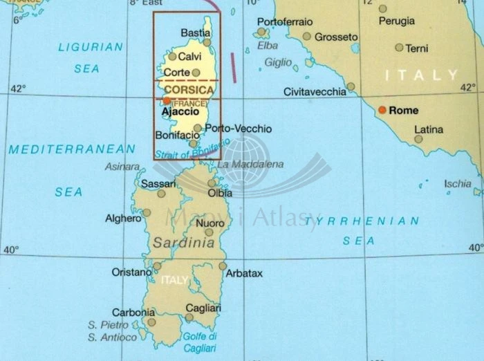 Korsyka 1:135 000. Wodoodporna mapa samochodowo-turystyczna wydawnictwa Reise Know-How. Zasięg