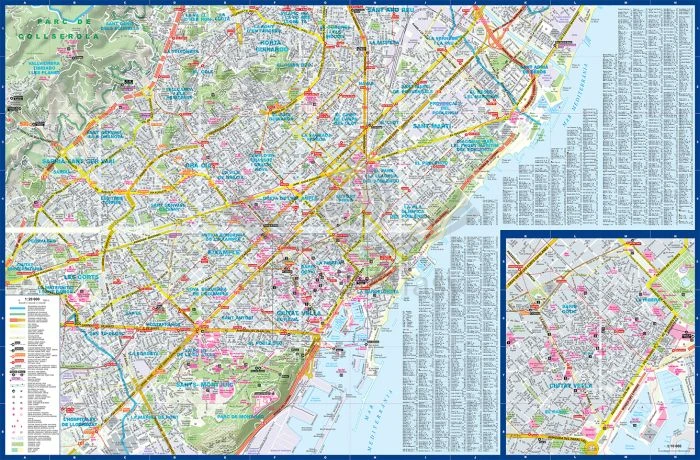 Barcelona. Laminowana mapa / Plan miasta + Miniprzewodnik wydawnictwa ExpressMap. Druga strona