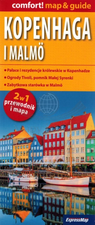 Kopenhaga i Malmo. Laminowana mapa / Plan miasta + Miniprzewodnik wydanwnictwa ExpressMap. Okładka