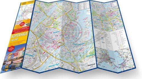 Kopenhaga i Malmo. Laminowana mapa / Plan miasta + Miniprzewodnik wydanwnictwa ExpressMap. Składanie mapy
