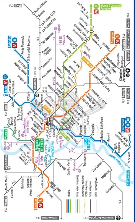 Rzym i Watykan. Laminowana mapa / Plan miasta + Miniprzewodnik wydawnictwa ExpressMap.
