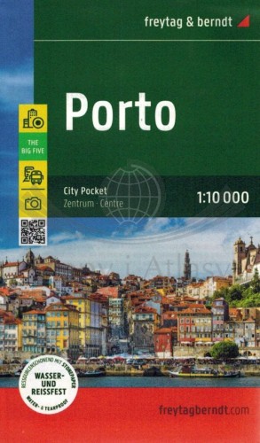 Porto 1:10 000. Wodoodporny plan miasta wydawnictwa Freytag Berndt. Okładka