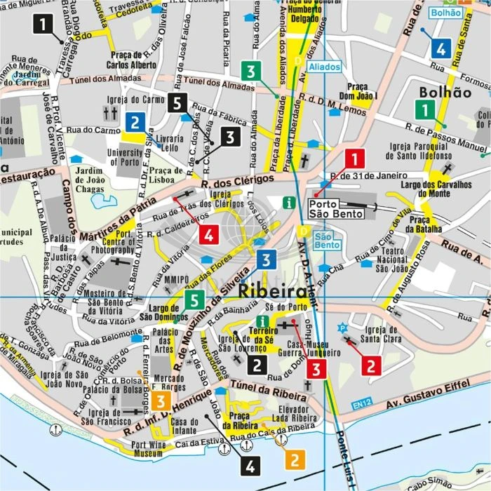 Porto 1:10 000. Wodoodporny plan miasta wydawnictwa Freytag Berndt. Fragment 1