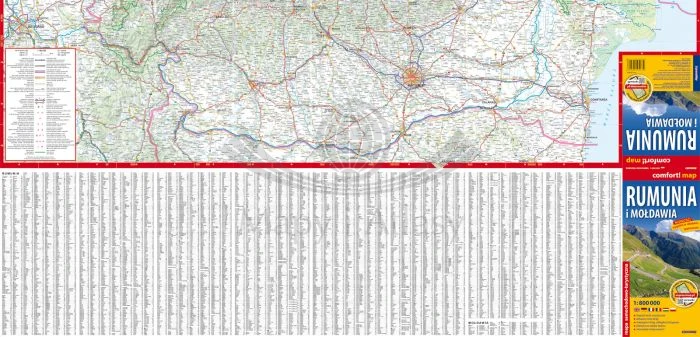 Rumunia i Mołdawia 1:800 000. Laminowana mapa samochodowo-turystyczna wydawnictwa ExpressMap. Pierwsza strona