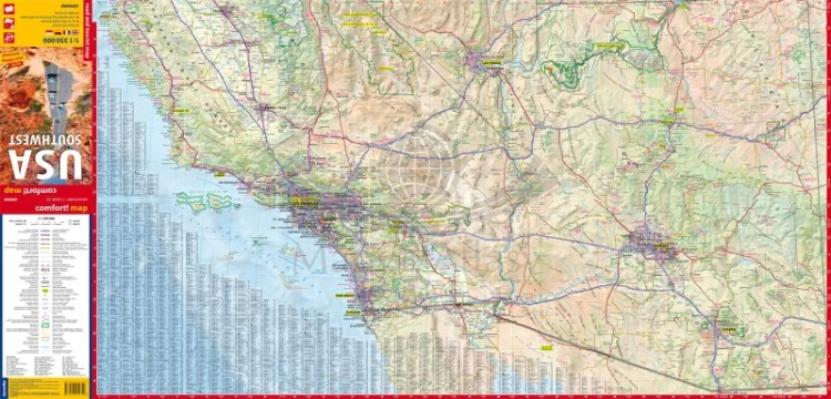 USA południowy-zachód. Laminowana mapa samochodowo-turystyczna wydawnictwa ExpressMap. Pierwsza strona