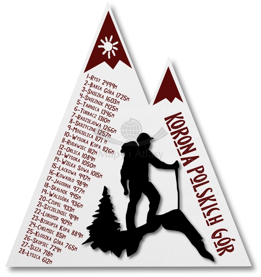 Magnes drewniany "Korona Polskich Gór - turysta"