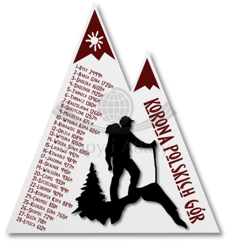 Magnes drewniany "Korona Polskich Gór - turysta"