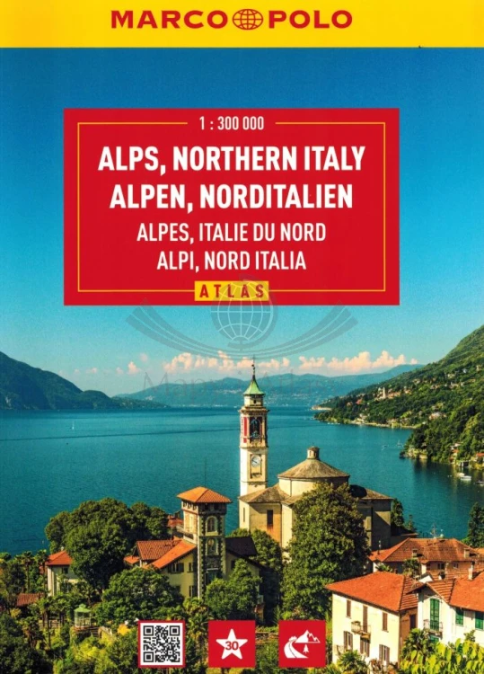 Alpy. Północne Włochy. Atlas samochodowo-turystyczny wydawnictwa Marco Polo. Okładka