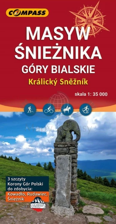 Masyw Śnieżnika, Góry Bialskie 1:35 000. Mapa turystyczna wydawnictwa Compass. Okładka
