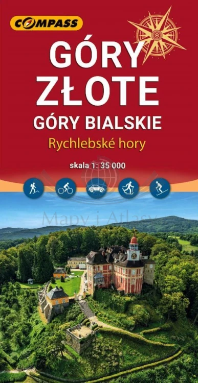 Góry Złote, góry Bialskie / Rychlebske hory. Mapa turystyczna wydawnictwa Compass. Okładka