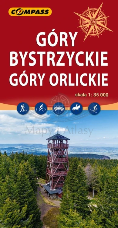 Góry Bystrzyckie i Orlickie 1:35 000. Mapa turystyczna wydawnictwa Compass. Okładka