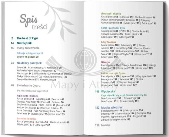 Cypr. Przewodnik Lajt wydawnictwa Pascal. Spis treści