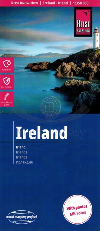Irlandia 1:350 000. Wodoodporna mapa samochodowo-turystyczna wydawnictwa Reise Know-How. Okładka