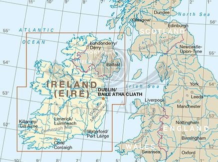 Irlandia 1:350 000. Wodoodporna mapa samochodowo-turystyczna wydawnictwa Reise Know-How. Zasięg