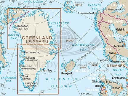 Grenlandia 1:1 900 000. Wodoodporna mapa samochodowa wydawnictwa Reise Know-How. Zasięg