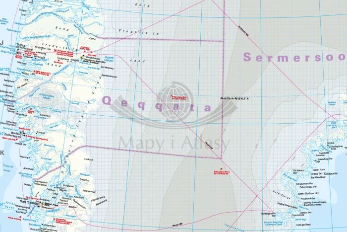 Grenlandia 1:1 900 000. Wodoodporna mapa samochodowa wydawnictwa Reise Know-How. Fragment