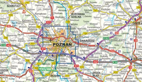 Poznań 1:20 000. Mapa / foliowany plan miasta wydawnictwa ExpressMap. Zasięg
