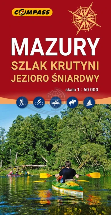 Mazury. Szlak Krutyni, Jezioro Śniardwy. Mapa turystyczna wydawnictwa Compass. Okładka