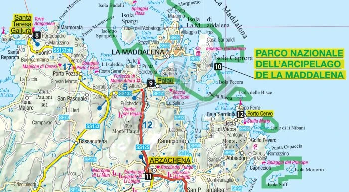Sardynia. Laminowana mapa samochodowo-turystyczna + Miniprzewodnik wydawnictwa ExpressMap. Fragment 1