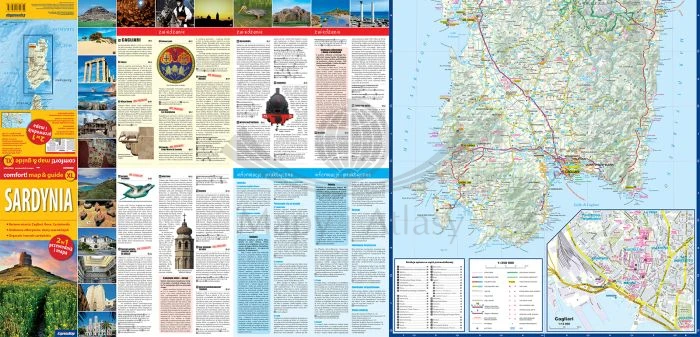 Sardynia. Laminowana mapa samochodowo-turystyczna + Miniprzewodnik wydawnictwa ExpressMap. Pierwsza strona