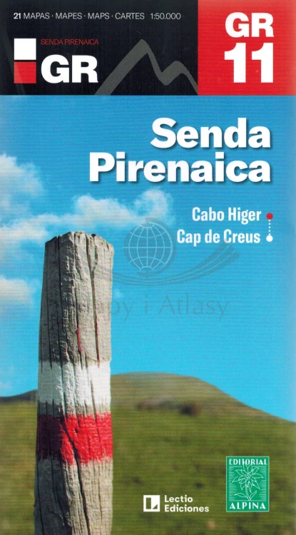 Pireneje: Senda Pirenaica 1: 50 000 0. Mapa turystyczna GR 11 wydawnictwa Editorial Alpina. Okładka
