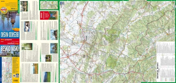 Beskid Niski 1:70 000. Laminowana mapa turystyczna wydawnictwa ExpressMap. Pierwsza strona