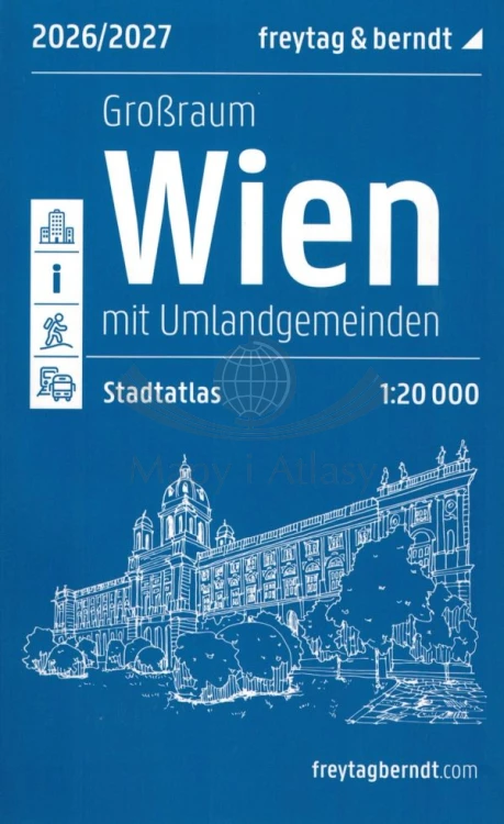 Wiedeń. Atlas miasta wydawnictwa Freytag & Berndt. Okładka