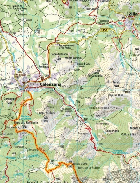 Korsyka, część północna. Zestaw trzech map turystycznych 2250 wydawnictwa Kompass. Mapa 2 - fragment