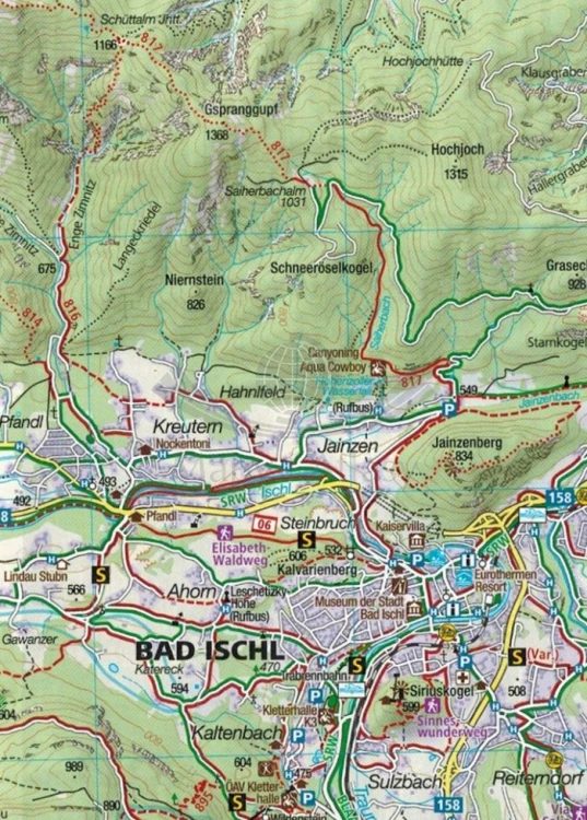 Salzburg i okolice. Zestaw dwóch map turystycznych 291 wydawnictwa Kompass. Mapa 2 - fragment