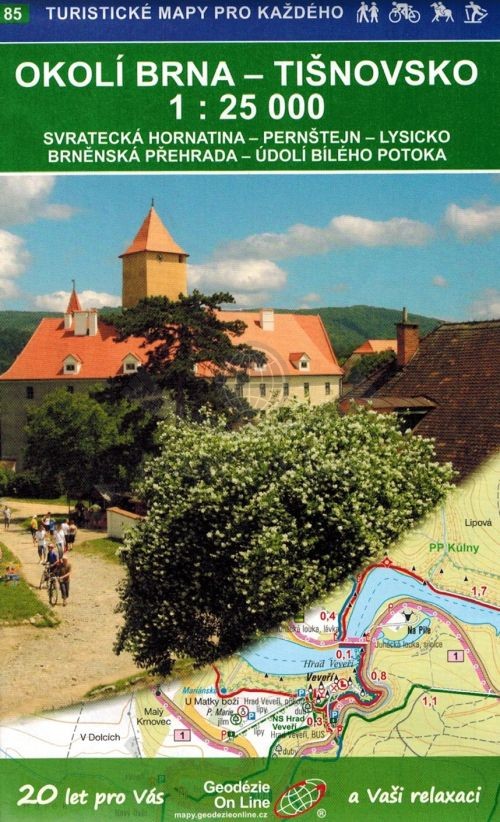 Brno, północno - zachodnie okolice / Okoli Brna, Tisnovsko. Mapa turystyczna 85. Geodezie On Line