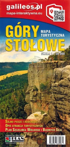 Góry Stołowe 1:30 000. Mapa turystyczna wydawnictwa Galileos. Okładka